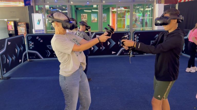 Virtual Realities Free Roaming VR Dreamland Margate Players in action Image 1