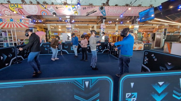 Virtual Realities Free Roaming VR Dreamland Margate Players in action Image 10