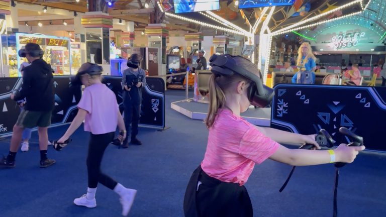 Virtual Realities Free Roaming VR Dreamland Margate Players in action Image 3