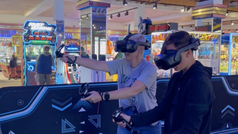Virtual Realities Free Roaming VR Dreamland Margate Players in action Image 4